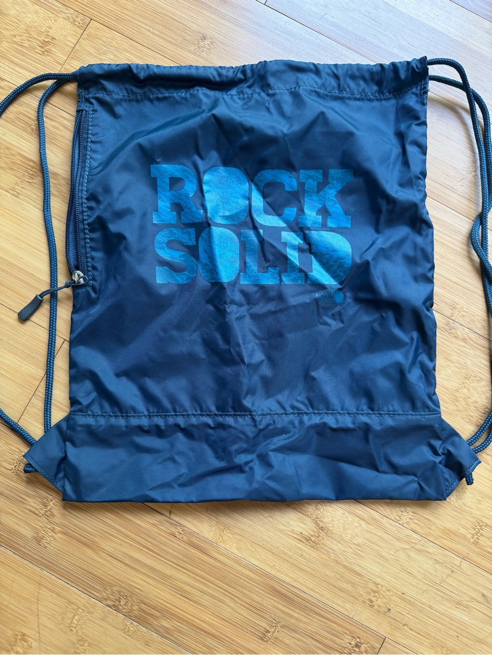 The North Face Rock Solid Navy Blue Drawstring Gym Bag